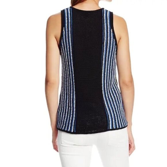 COPY - Sanctuary Blue Black Crochet Knit Sweater Tank Top - Picture 2 of 8
